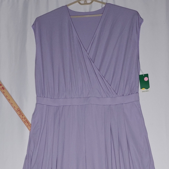 Halara Jumpsuit Women‎ 3X Wide Leg Vneck Light Purple Pastel Stretch Waffle Knit - Picture 4 of 12